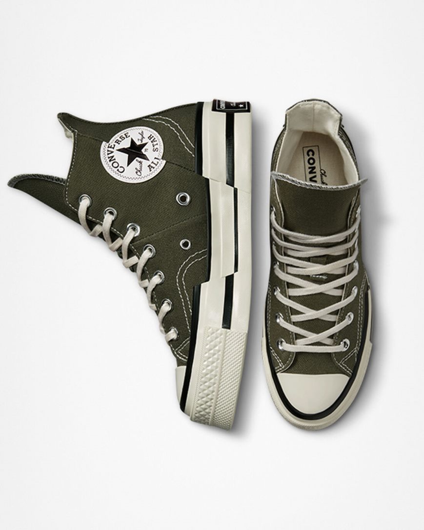 Dámské Boty Vysoké Converse Chuck 70 Plus Olivy Zelené Černé | CZ NZAX52